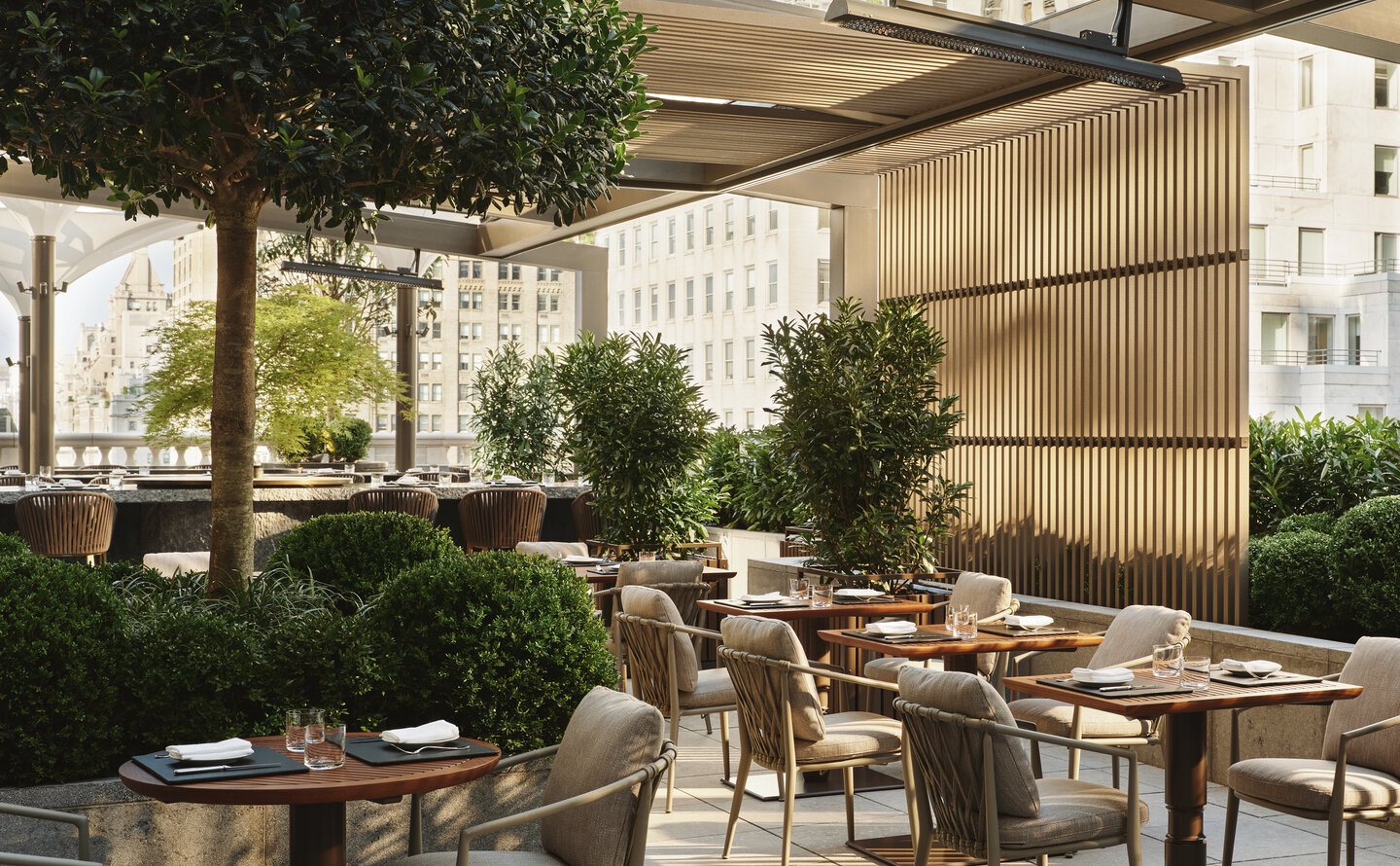 The garden terrace at a Baseline location